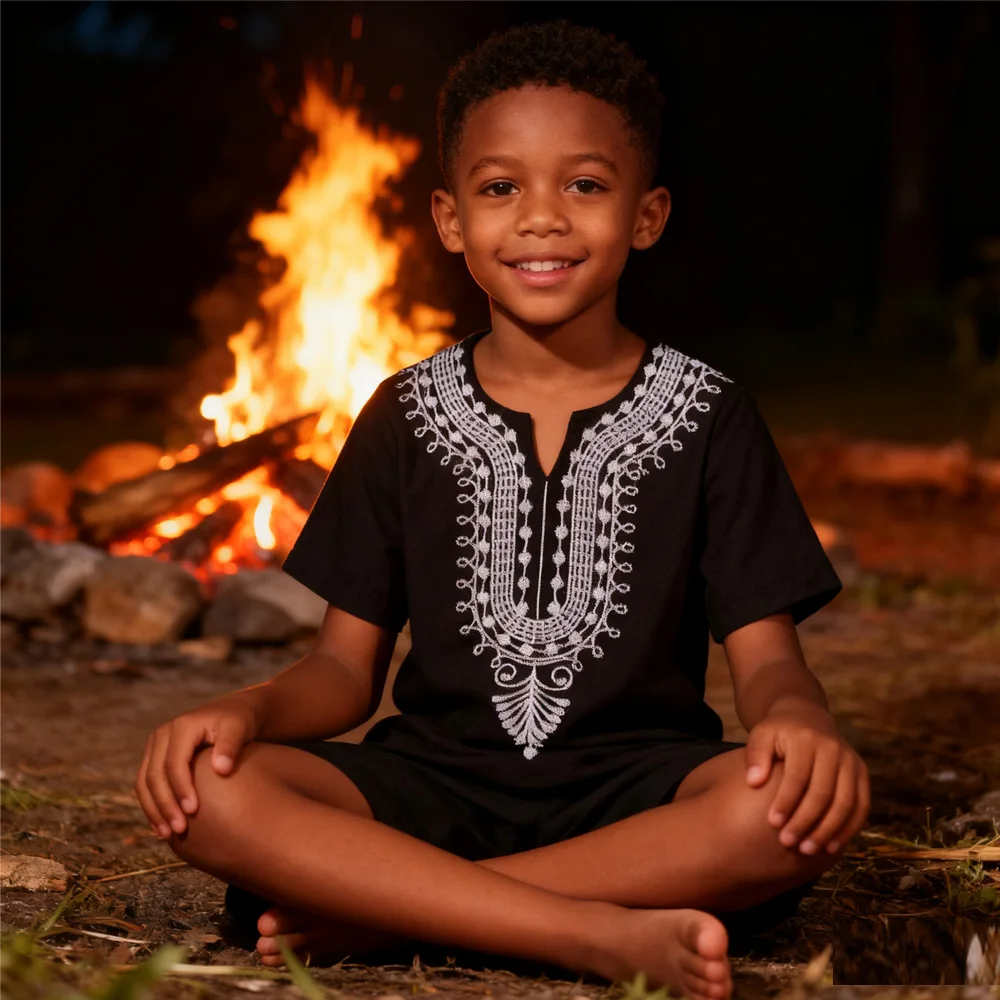 Kids Ethnic Fashion - Vintage Ethnic T Shirts for 3-8Y