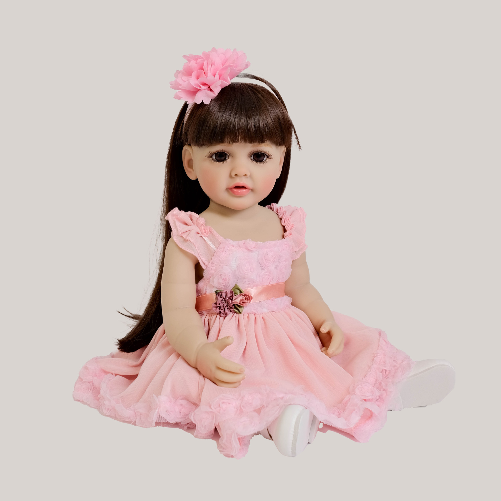 Cute 55 cm Long Hair Pink Girl - Kids Ethnic Fashion 评论和价格