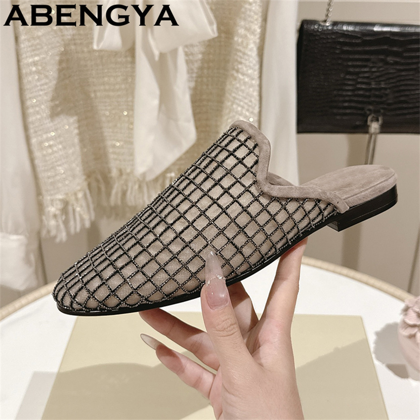 Shiny Lace Mesh Round Toe Flat - Ethnic Fashion Women 评论和价格