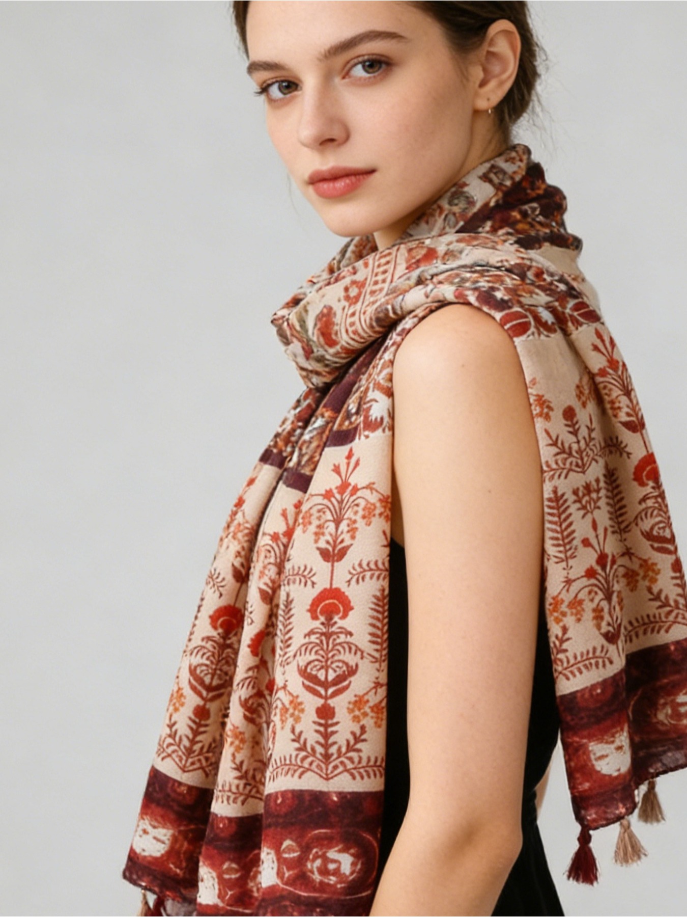 1Pc French retro printing atmo - Go Ethnic Fashion 评论和价格