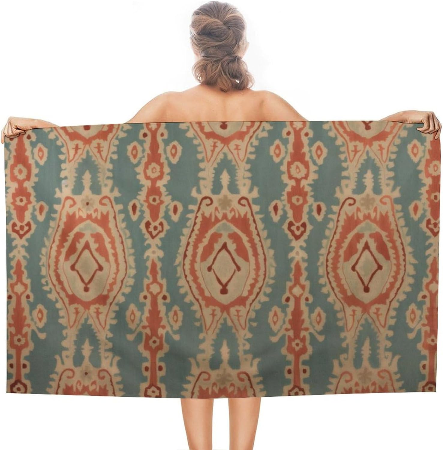 Fabric Pattern Beach Towels Ab - Ikat Woven Fabric 评论和价格