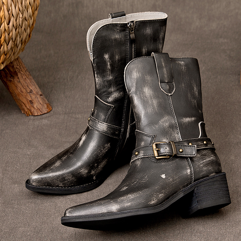 4.5cm Cow Natural Genuine Leat - Ethnic Fashion Women 评论和价格