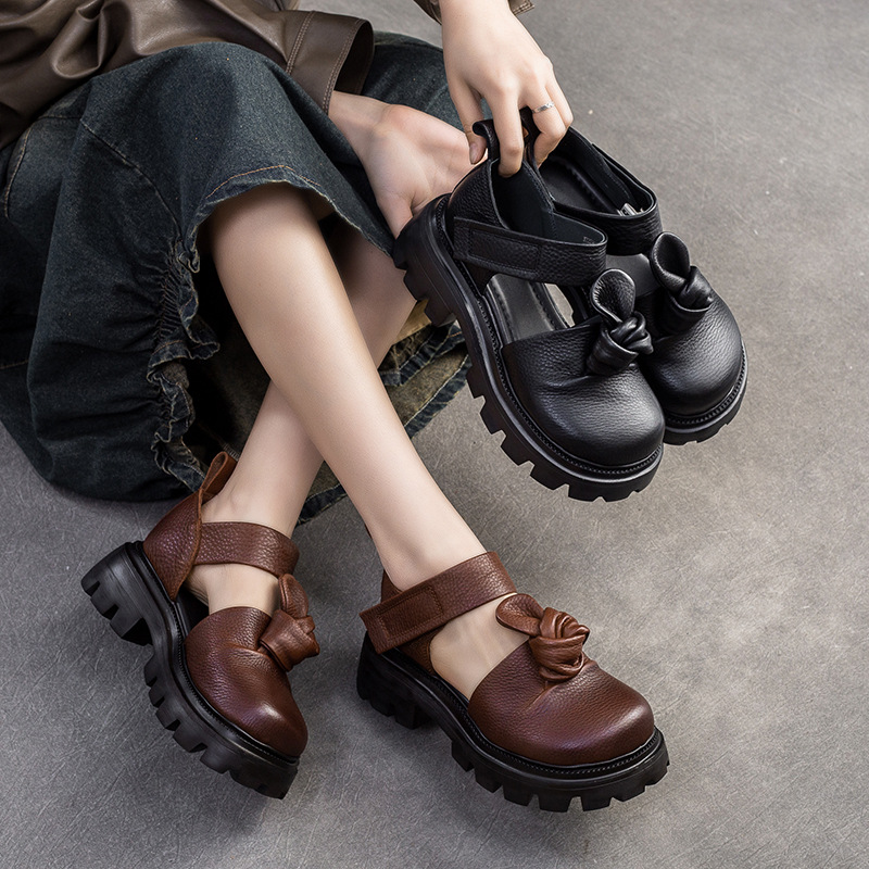 5cm Ethnic Knot Platform Wedge - Ethnic Fashion Women 评论和价格