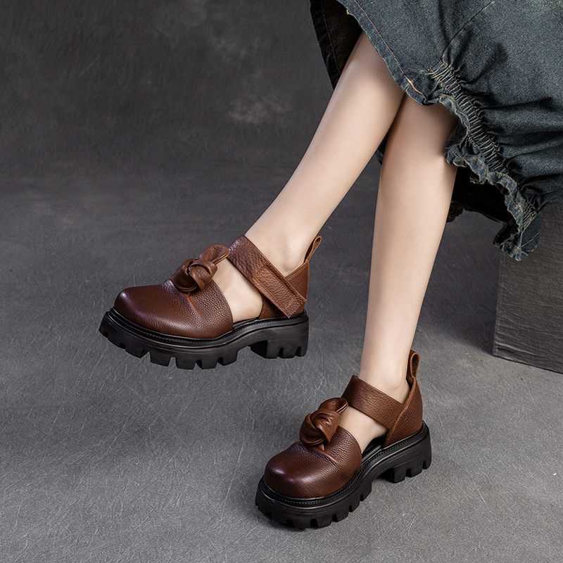 5cm Ethnic Knot Platform Wedge - Ethnic Fashion Women 评论和价格