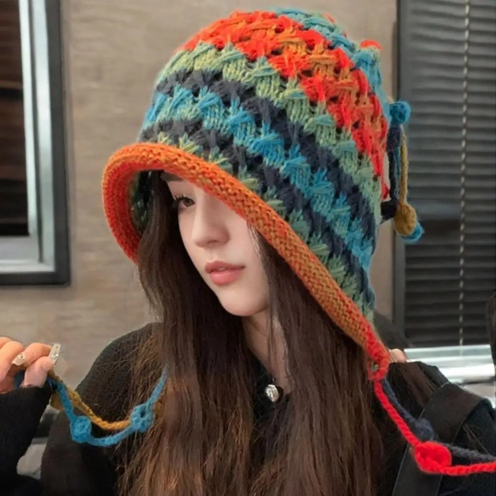 Fashion Rainbow Striped Knitte - Winter Ethnic Fashion For Women 评论和价格