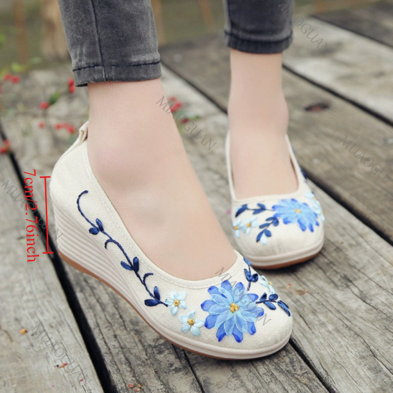 Embroidered Women Comfort Wedg - Ethnic Fashion Women 评论和价格