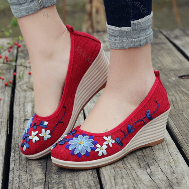 Embroidered Women Comfort Wedg - Ethnic Fashion Women 评论和价格