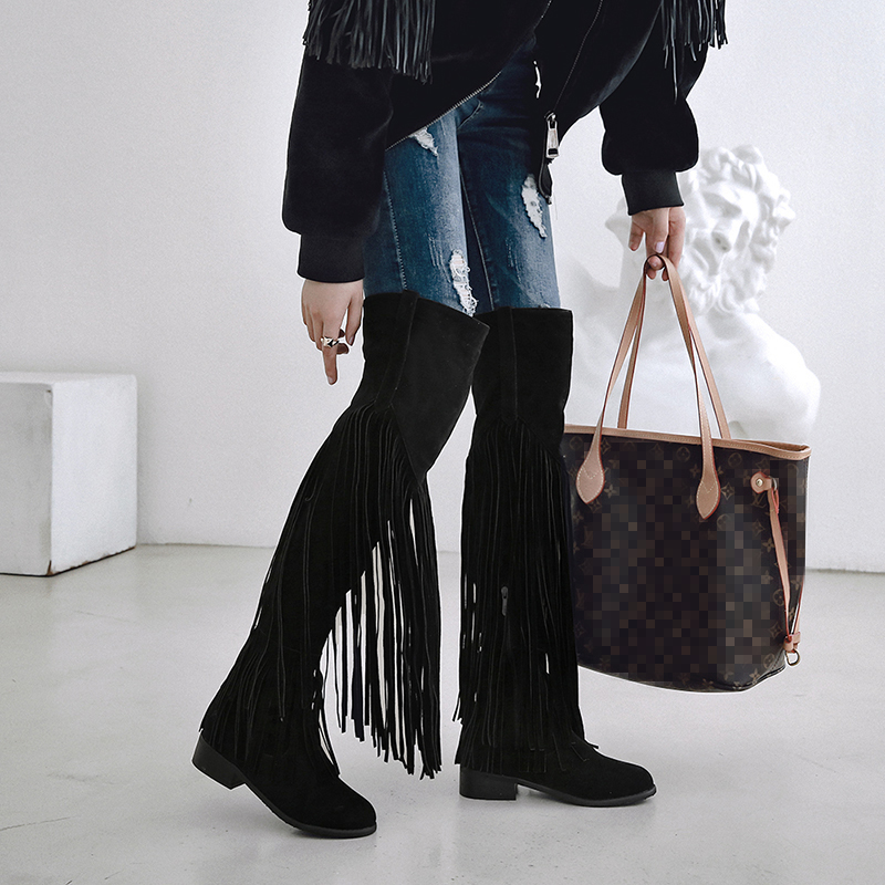 2026 Fashion Boho Knee High Bo - Ethnic Fashion Women 评论和价格