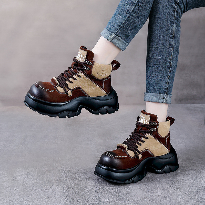 6cm Genuine Leather Wedge Fash - Ethnic Fashion Women 评论和价格