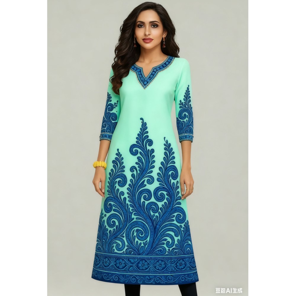 Muslim Kurt Flowers Women's Fa - Ethnic Fashion Kurtis 评论和价格
